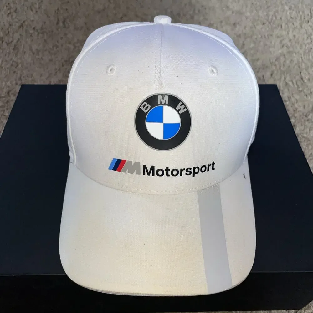 BMW Motorsport Hat Cap Strap Back White Puma Race Car Racing F1